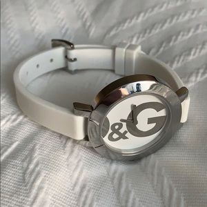D&G White Rubber and Silver Watch